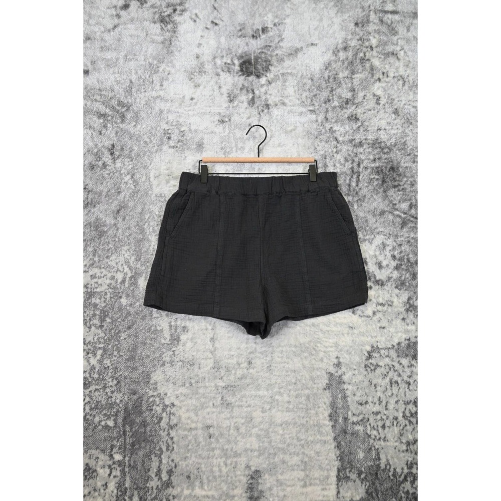 Madewell Black Lightspun Easy Pull On Casual Shorts Size L Large